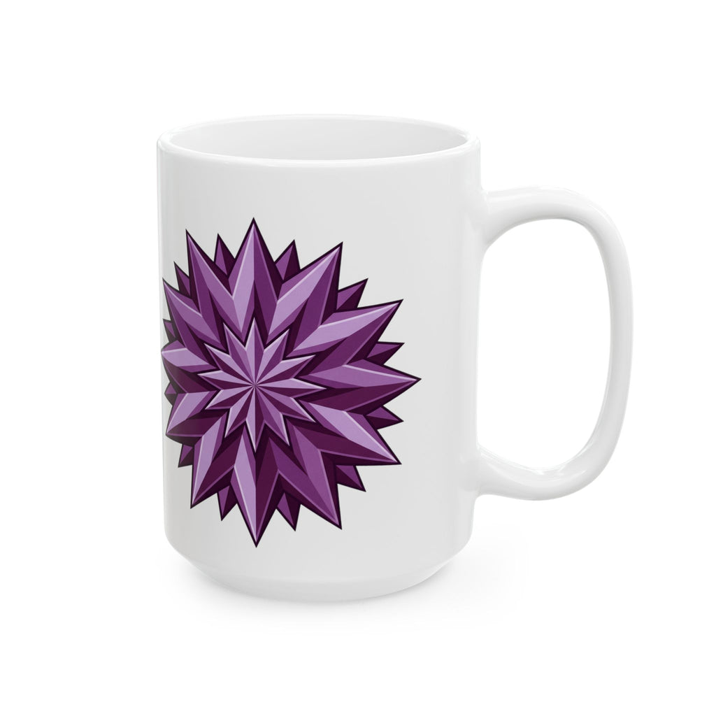 Purple Geometric Starburst Ceramic Mug – 11oz & 15oz