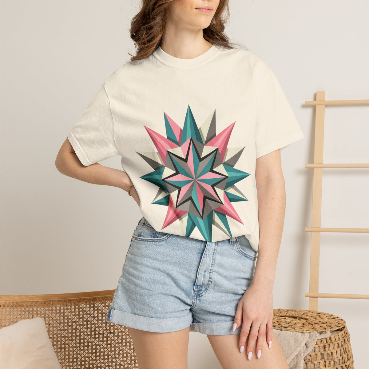 Geometric Starburst Graphic T-Shirt