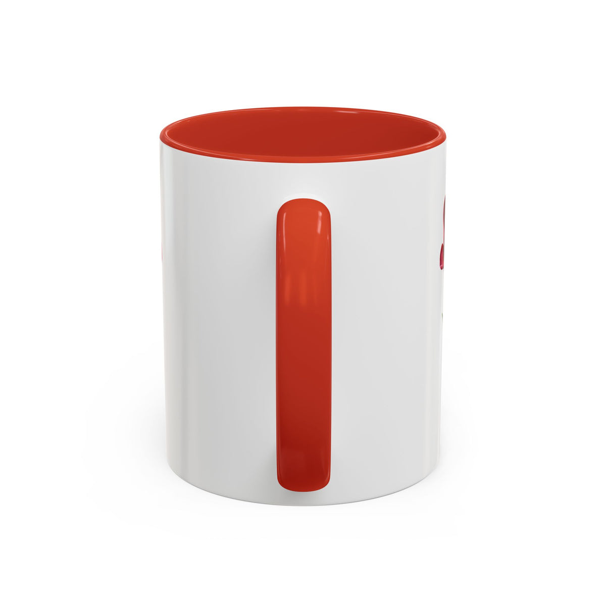Red Tulip Accent Coffee Mug – Floral 11/15oz Ceramic Mug