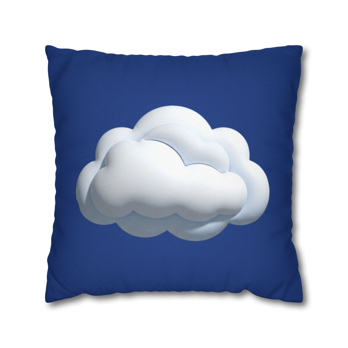 Cloud Navy Pillowcase – Soft White Cloud Design on Blue Square Pillow