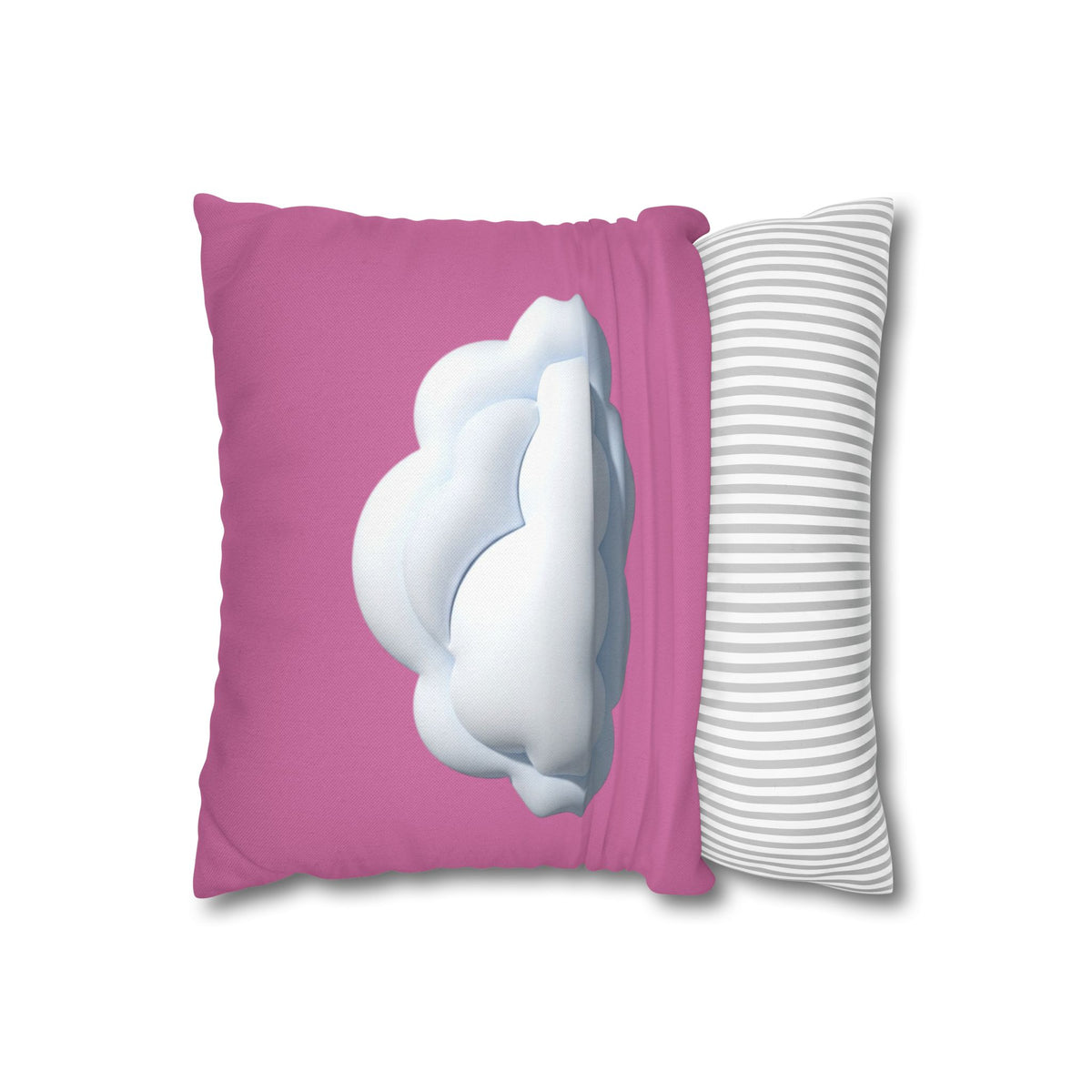 Cloud Graphic Pillowcase — Cute Pink Decorative Throw Pillow Cover