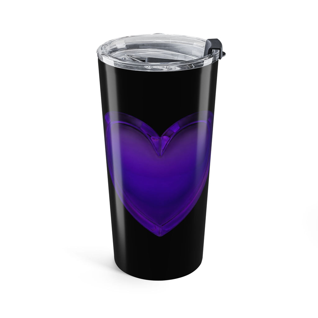 20oz Tumbler — Purple Galaxy Heart Stainless Steel Travel Cup- Black