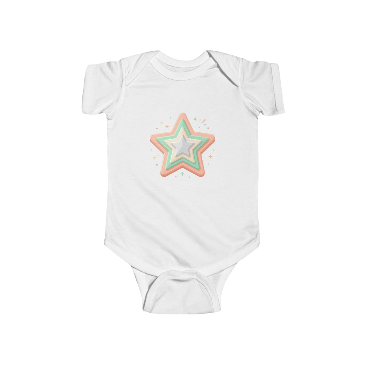 Infant Fine Star Design Jersey Bodysuit