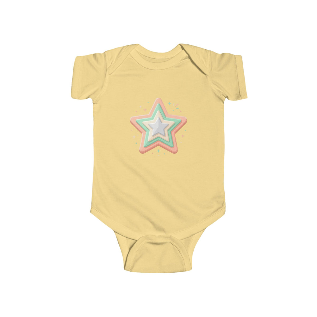 Infant Fine Star Design Jersey Bodysuit