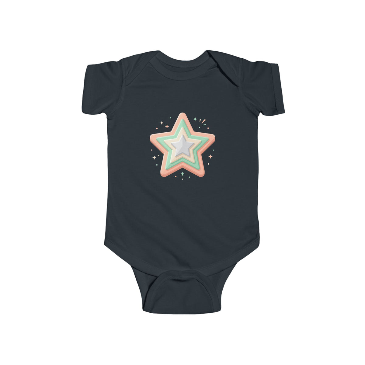 Infant Fine Star Design Jersey Bodysuit