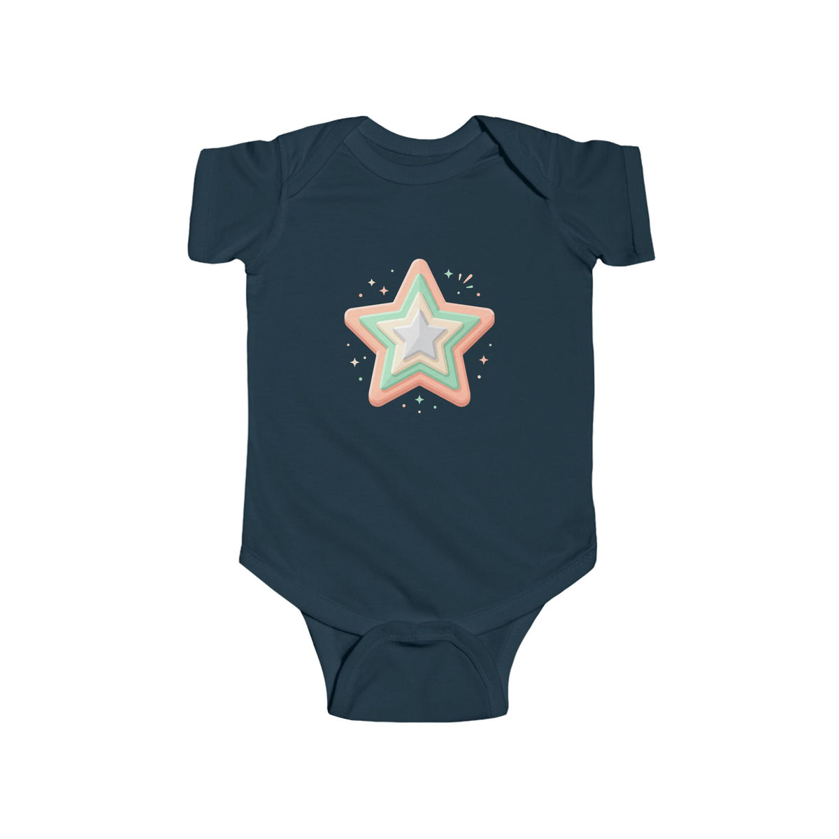 Infant Fine Star Design Jersey Bodysuit