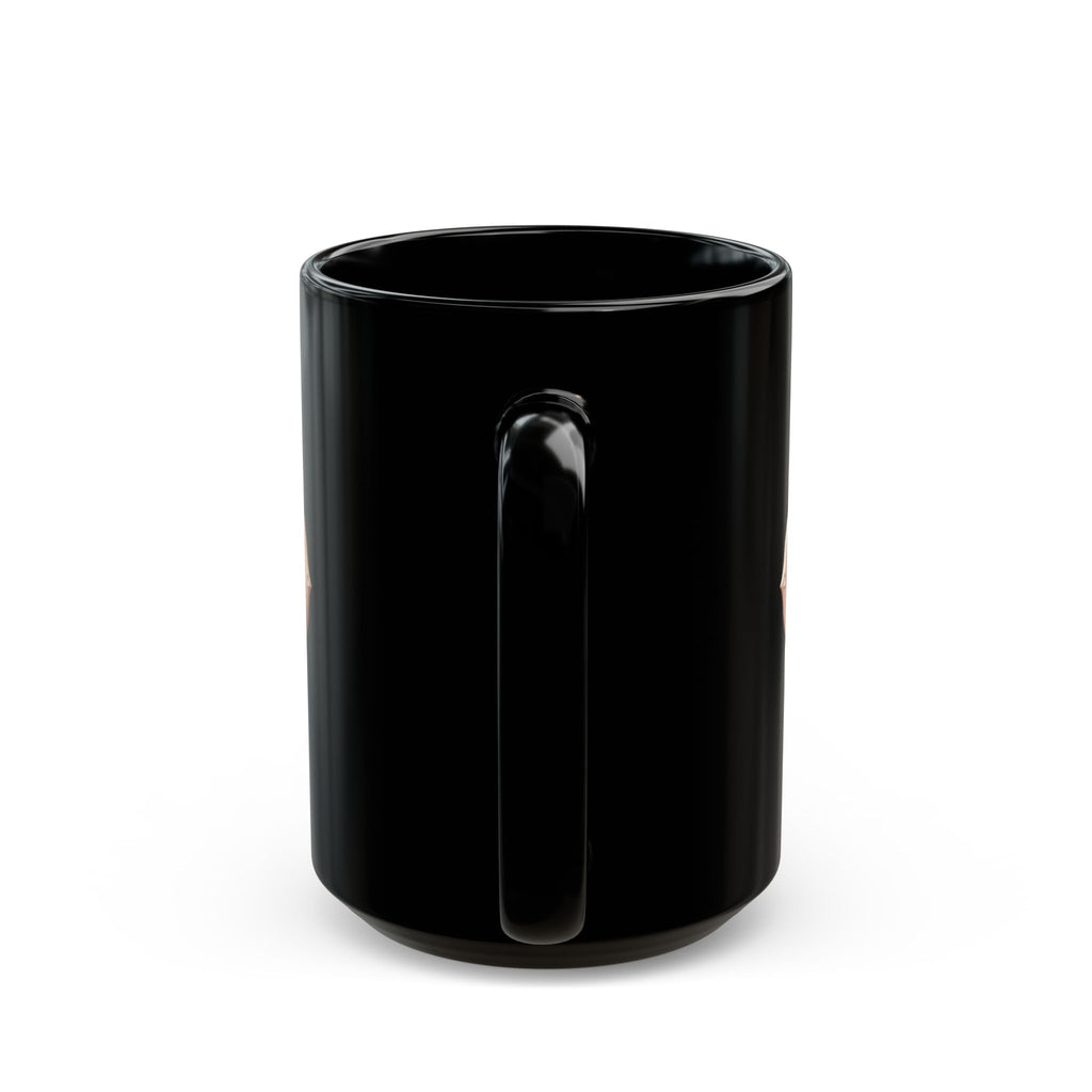 Black Rose Mug — Elegant Pink Rose on Black Ceramic (11oz & 15oz)