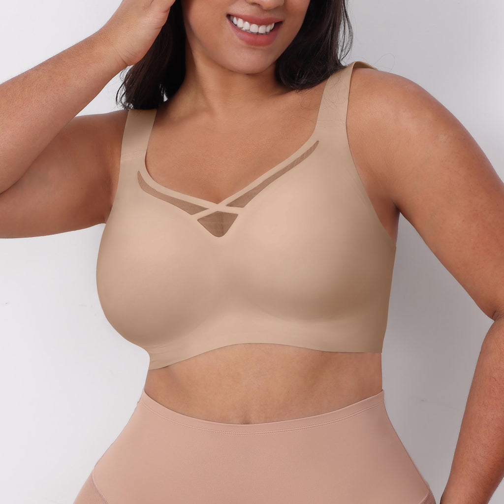 Plus Size Bra with Large Cups and Gel Padding for Women, Seamless Customized Underwear