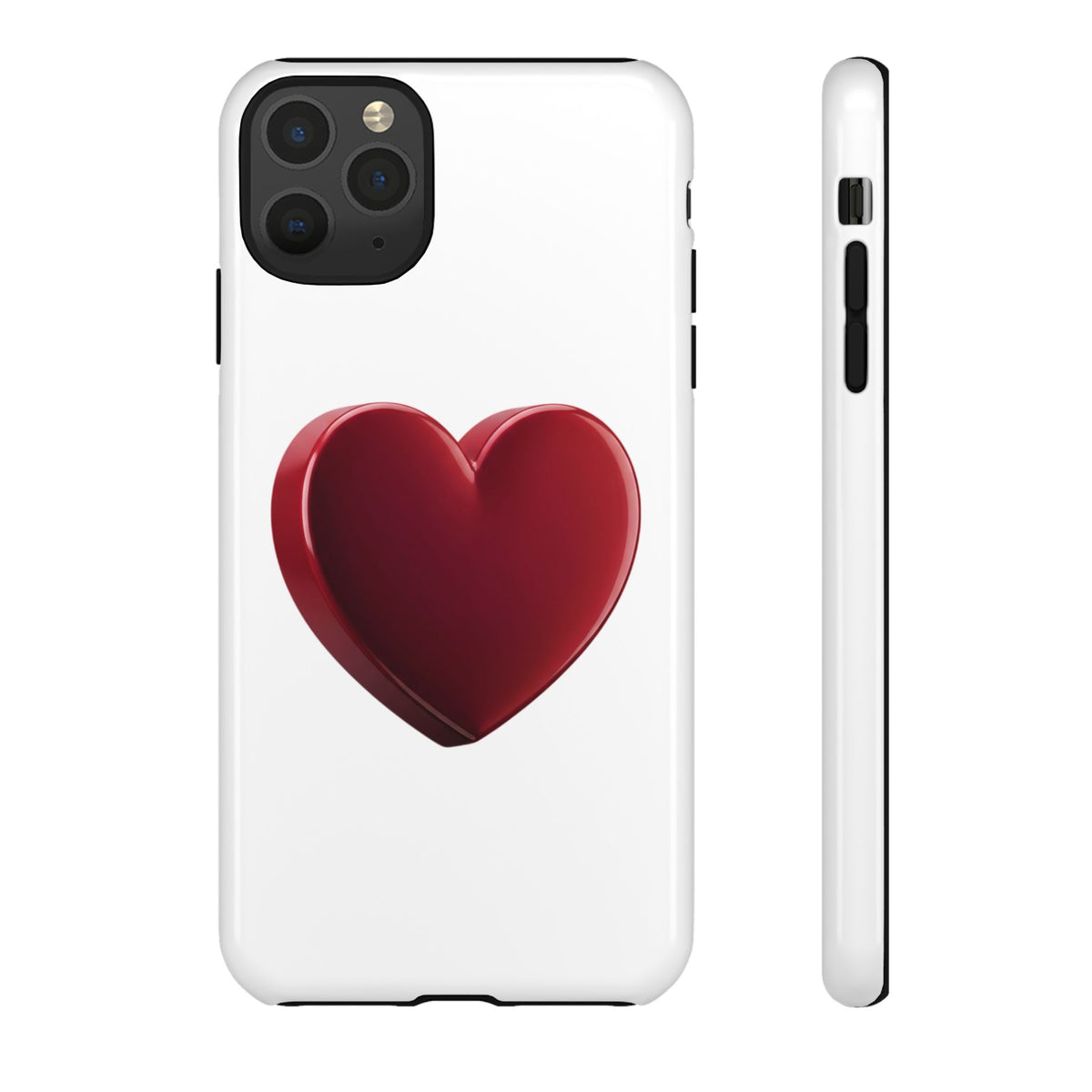 Heart Tough Phone Case - Red 3D Heart Protective Phone Case