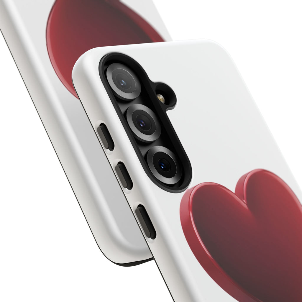 Heart Tough Phone Case - Red 3D Heart Protective Phone Case