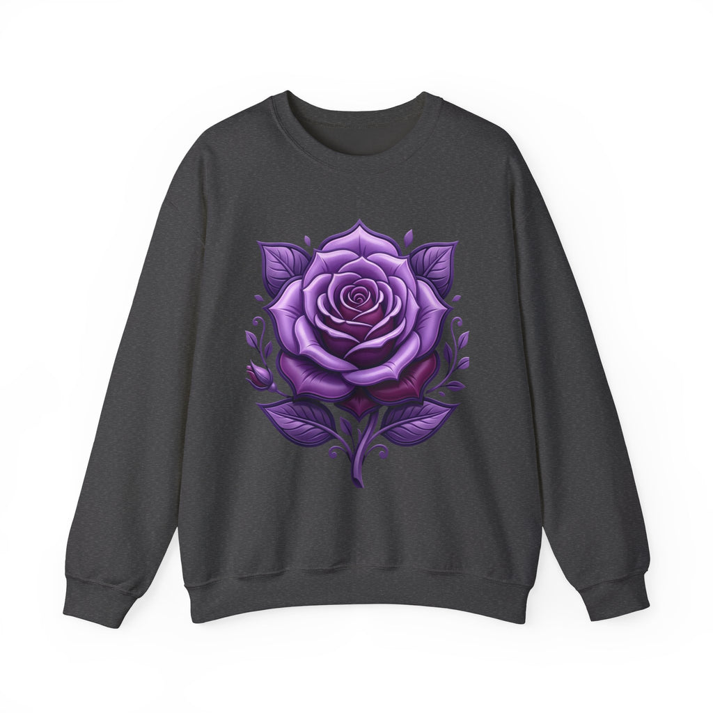 Purple Rose Crewneck Sweatshirt