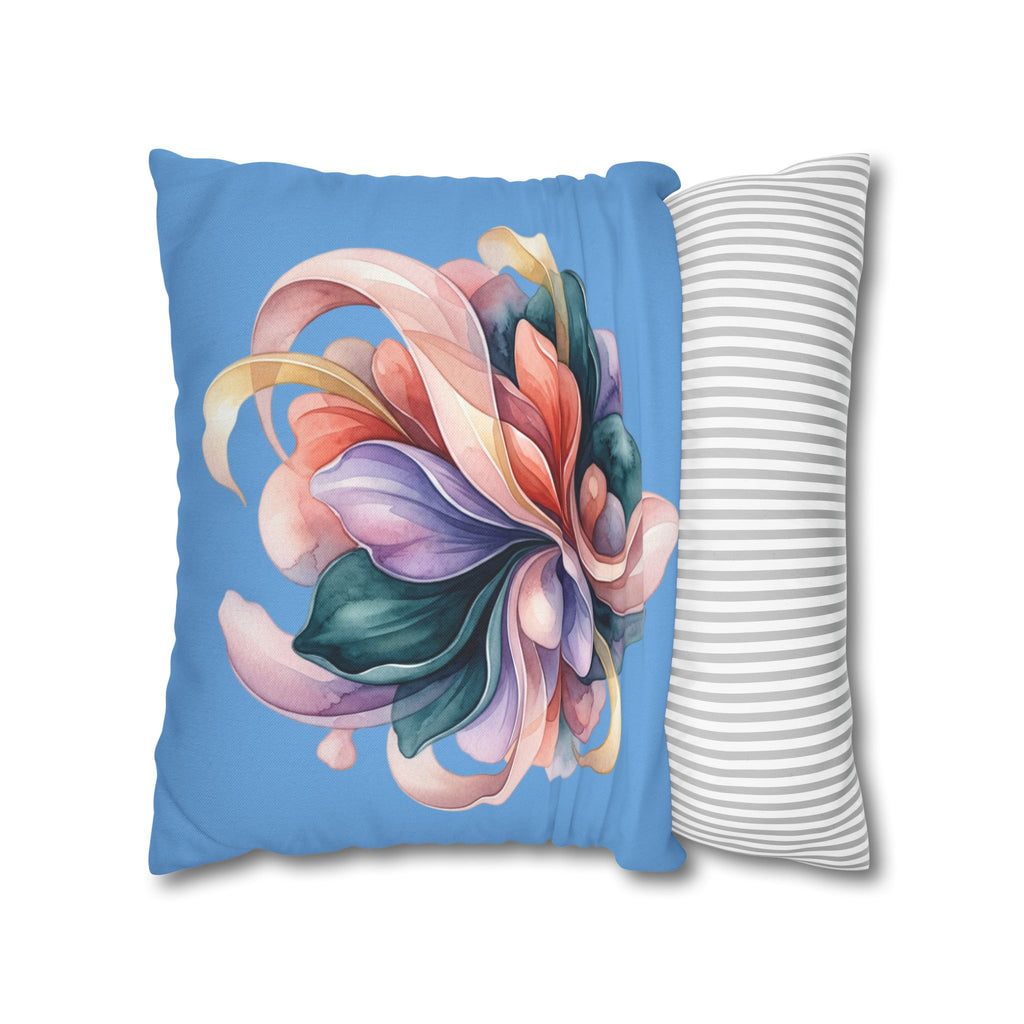 Floral Swirl Pillowcase — Colorful Abstract Blossom Throw Pillow