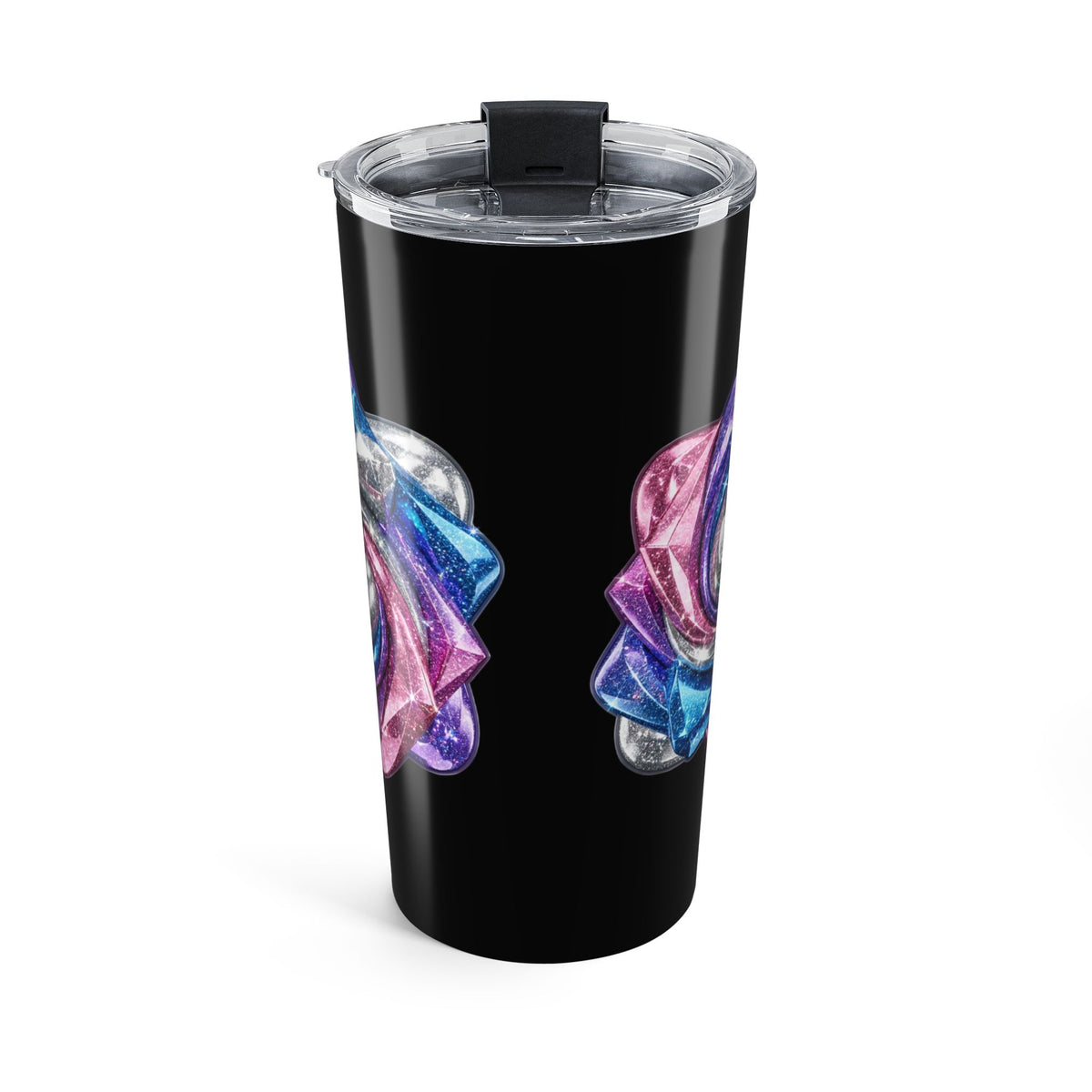 20oz Prism Crystal Skull Tumbler Black  — Colorful Gothic Travel Cup