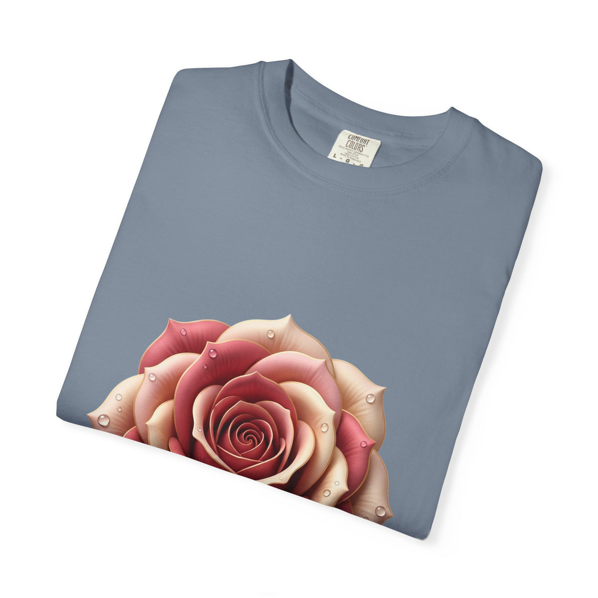 Rose Bloom Graphic T-Shirt — Realistic Pink Rose Floral Tee