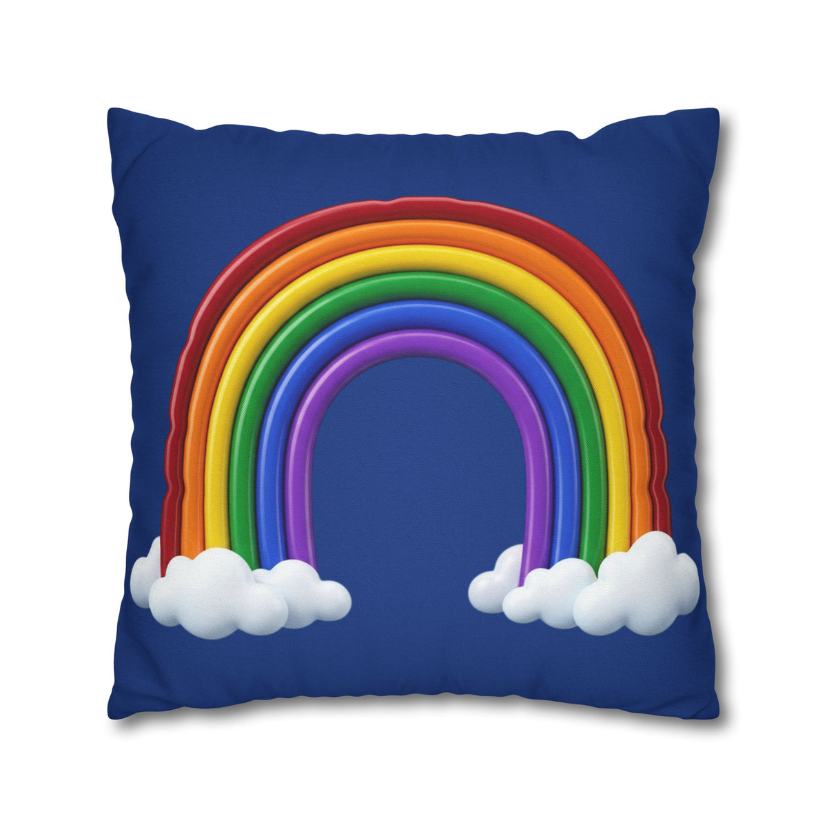 Rainbow Dark Blue Spun Polyester Square Pillowcase