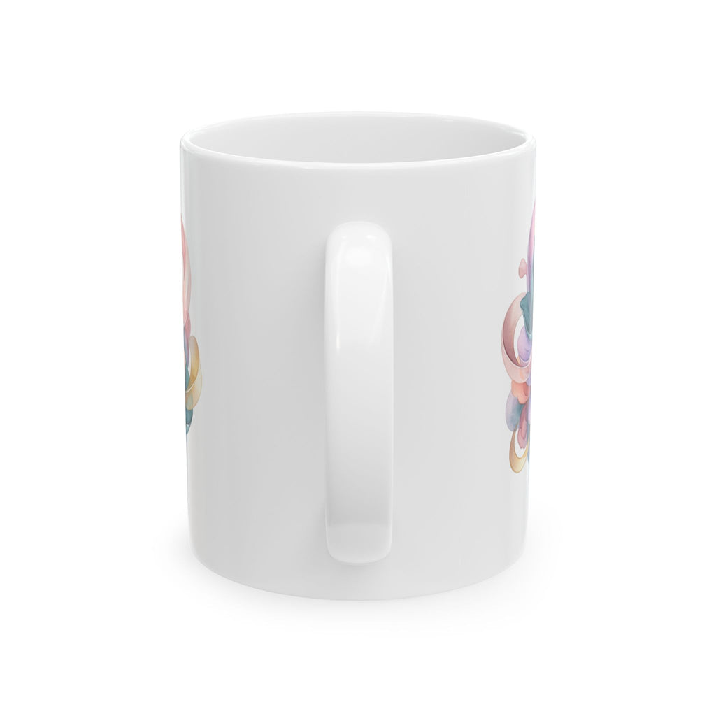 Abstract Floral Ceramic Mug — Colorful Swirl Flower Design (11oz & 15oz)
