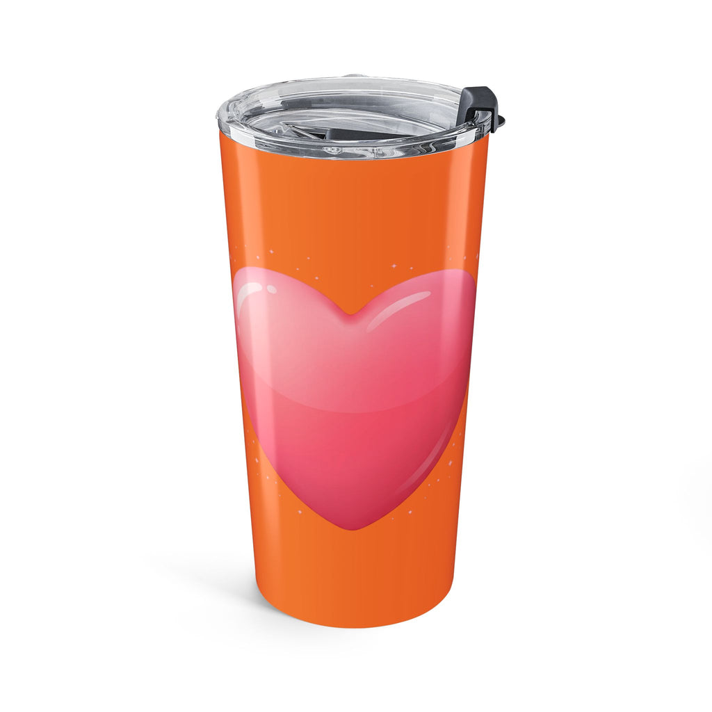 Pink Heart Tumbler 20oz Orange