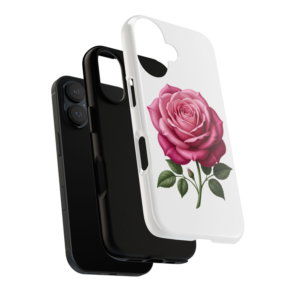 Pink Rose Tough Phone Case — Floral Protective iPhone Cover