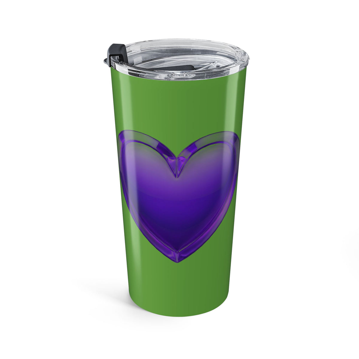 Purple Heart 20oz Stainless Tumbler — Green & Purple Travel Cup