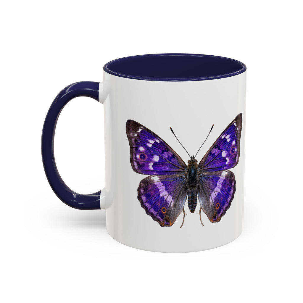 Purple Butterfly Accent Coffee Mug – Elegant Floral Butterfly Ceramic Cup