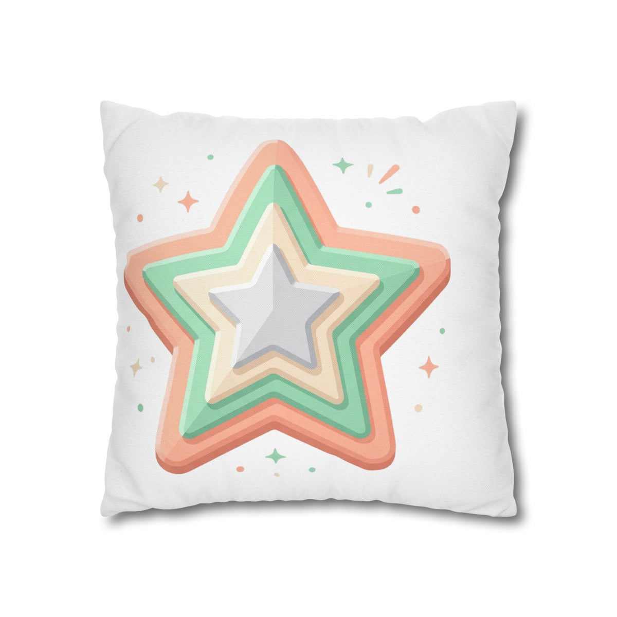 Star Shape Spun Polyester Square Pillowcase