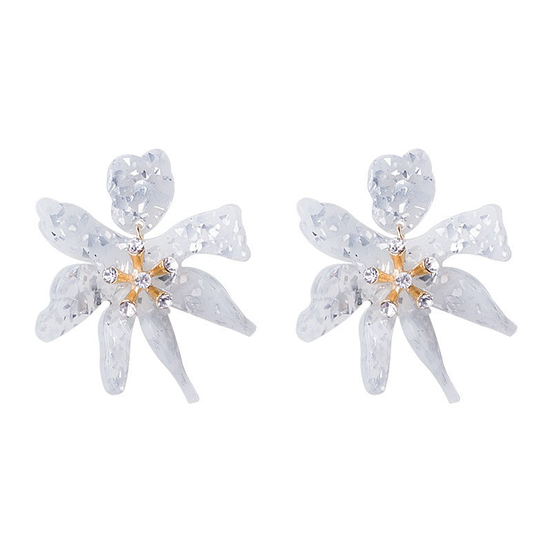 Resin earrings acrylic earrings flower shaped earrings vintage earrings