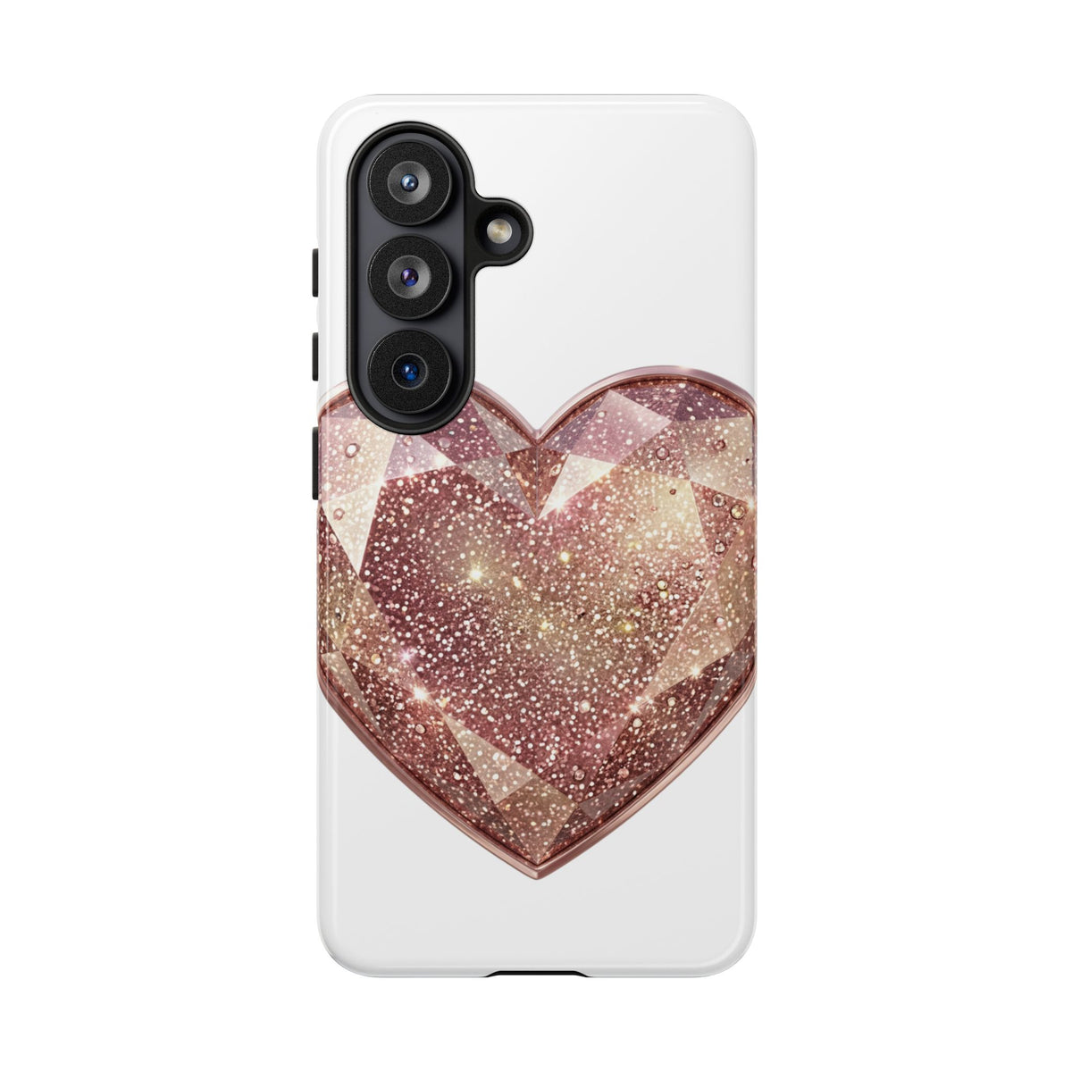Rose Gold Glitter Crystal Heart Phone Case