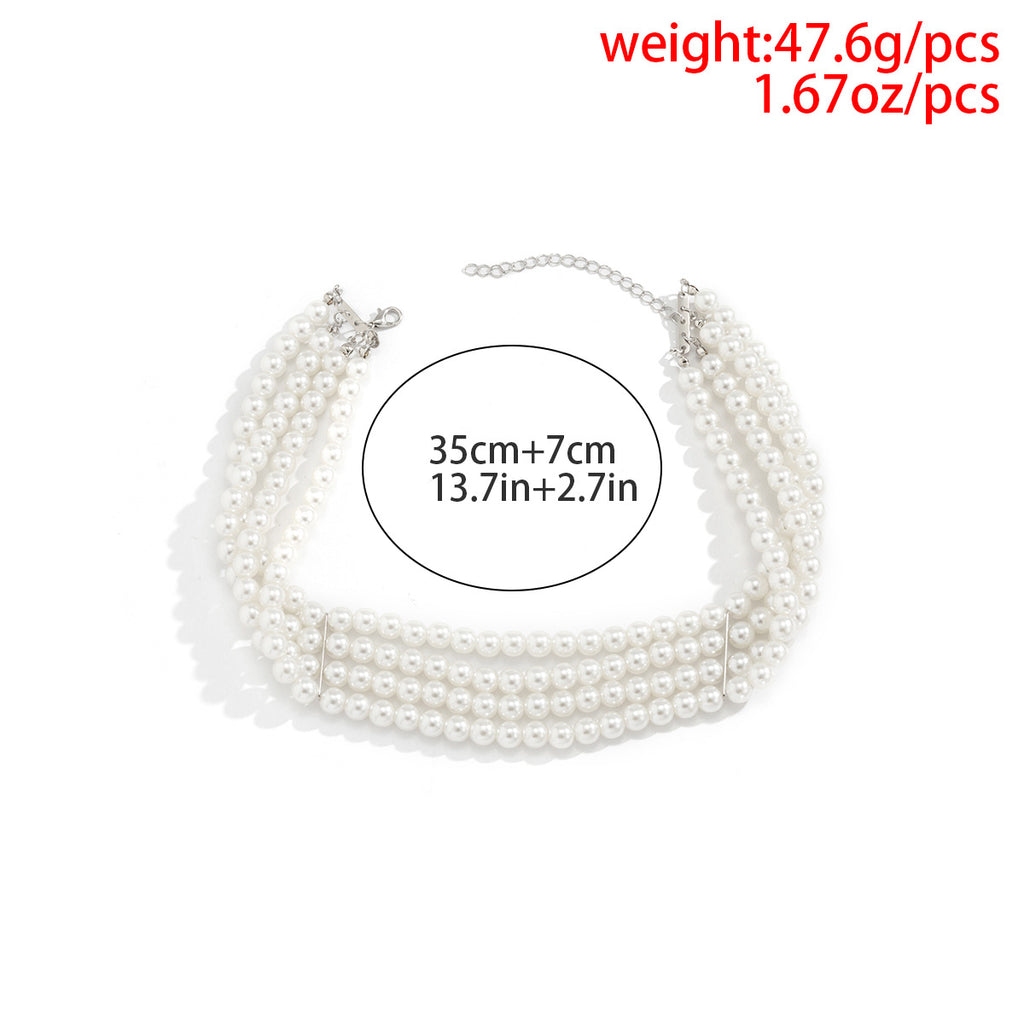 Street Photography Popular Popular Necklaces Handmade Multi layer Pearl Necklaces Neck Accessories Female Choker