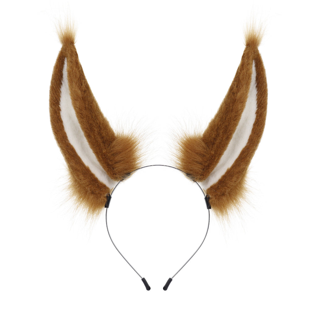 Handmade Plush Realistic Rabbit Ears Cosplay Animal Ears Headband Accessory for Live Streaming and Performance