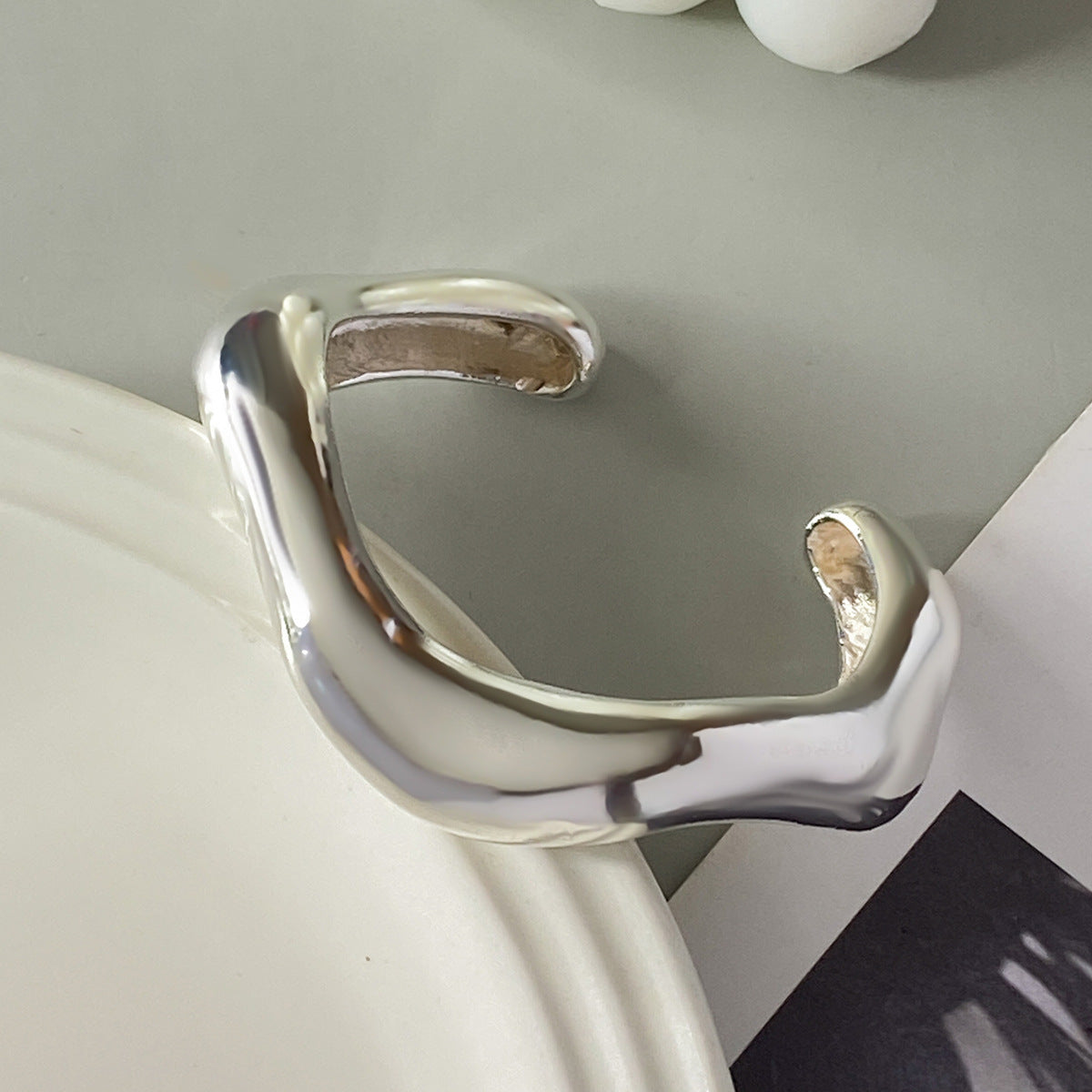 Cuff Wide Bangle Gold & Silver