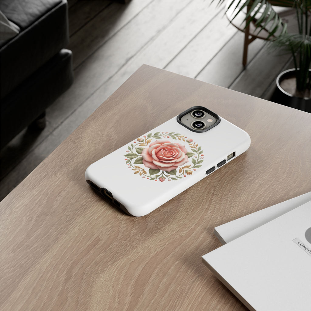 Floral Rose Wreath Tough Phone Case