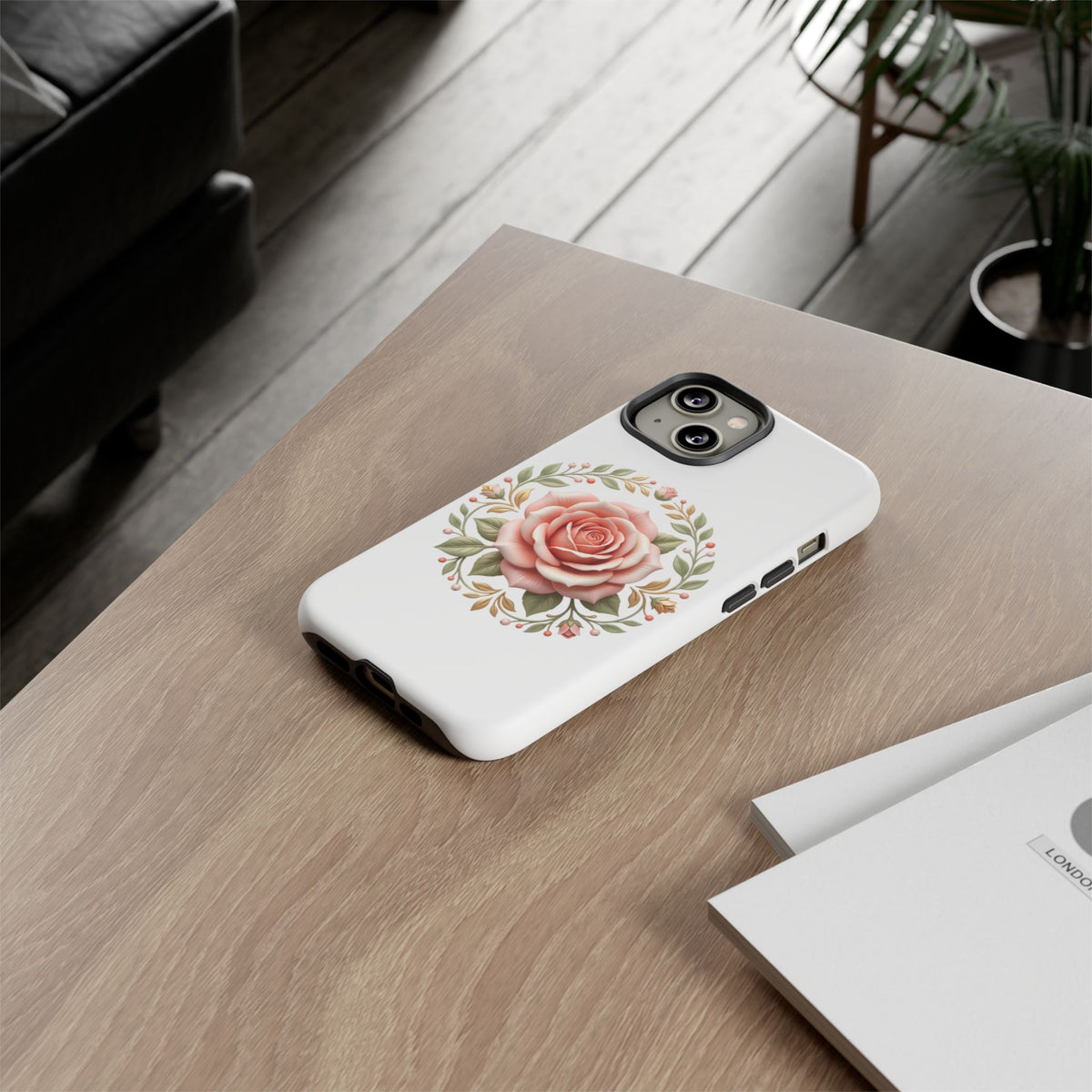 Floral Rose Wreath Tough Phone Case