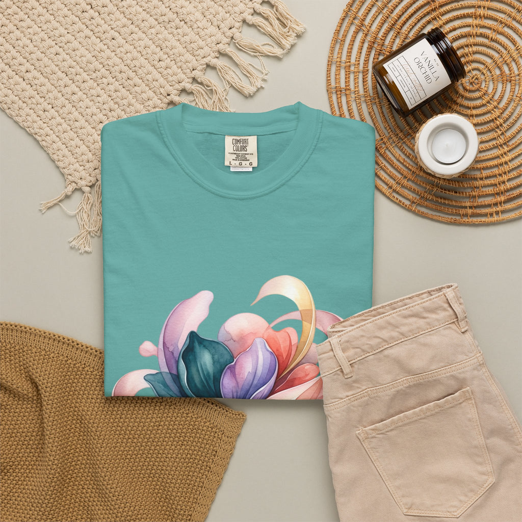T-Shirt — Colorful Abstract Floral Swirl Graphic Tee