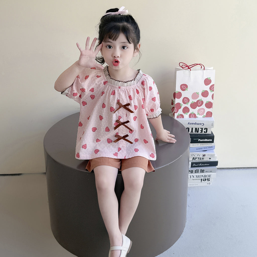Love short sleeved shorts two-piece set