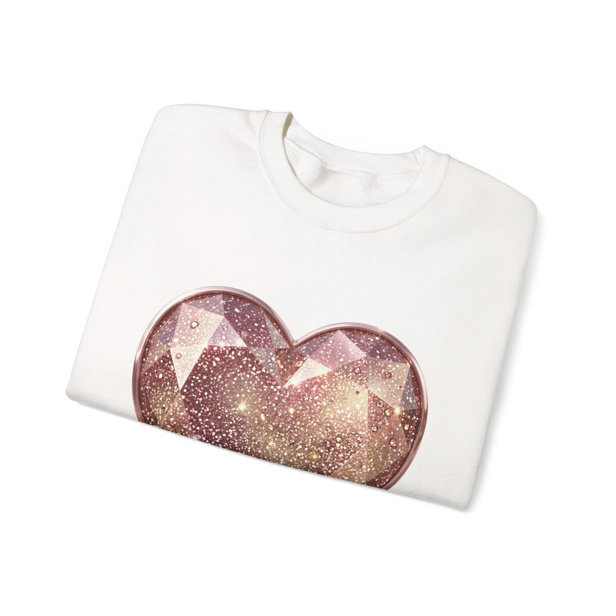 Glitter Gem Heart Sweatshirt — Sparkling Pink Heart Crewneck