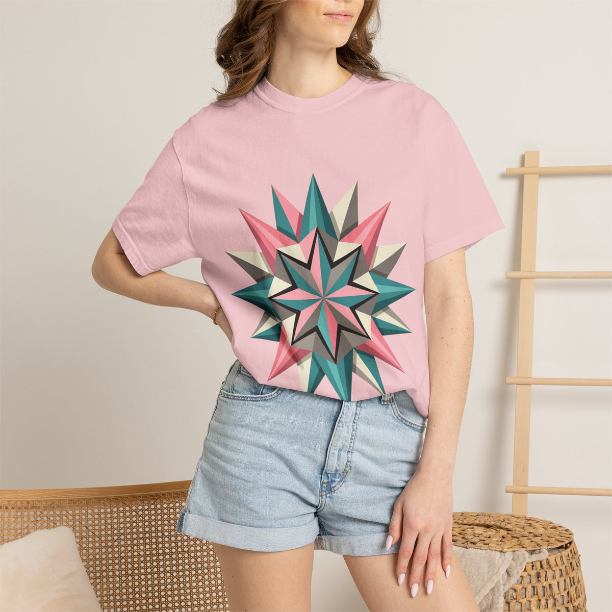Geometric Starburst Graphic T-Shirt