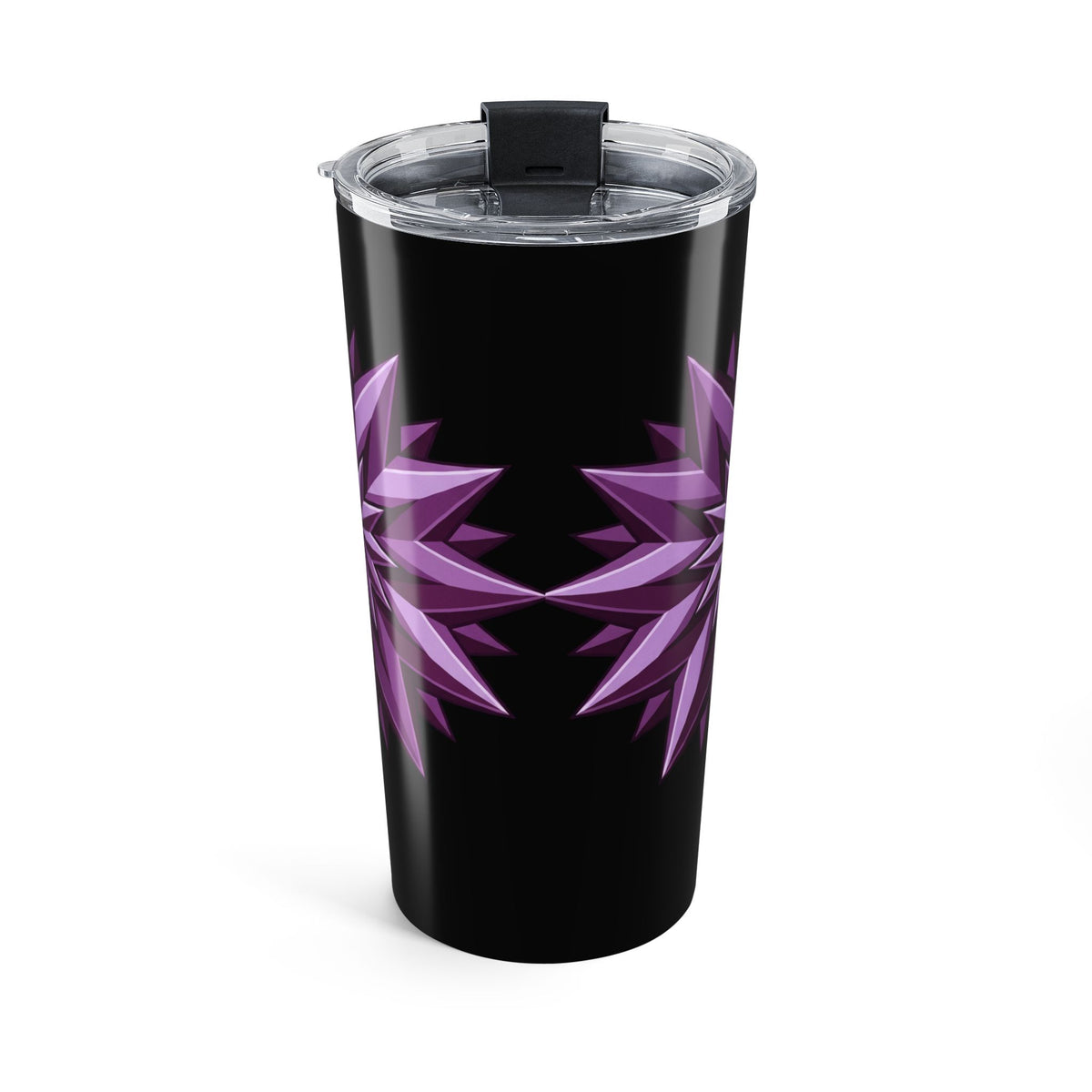 20oz Purple Starburst Tumbler — Insulated Travel Cup- Black