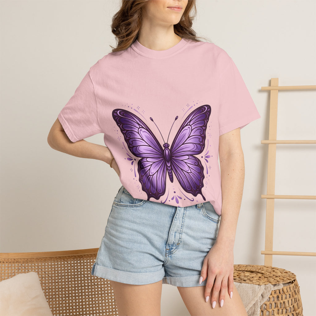 Purple Butterfly T-Shirt — Elegant Monarch Graphic Tee