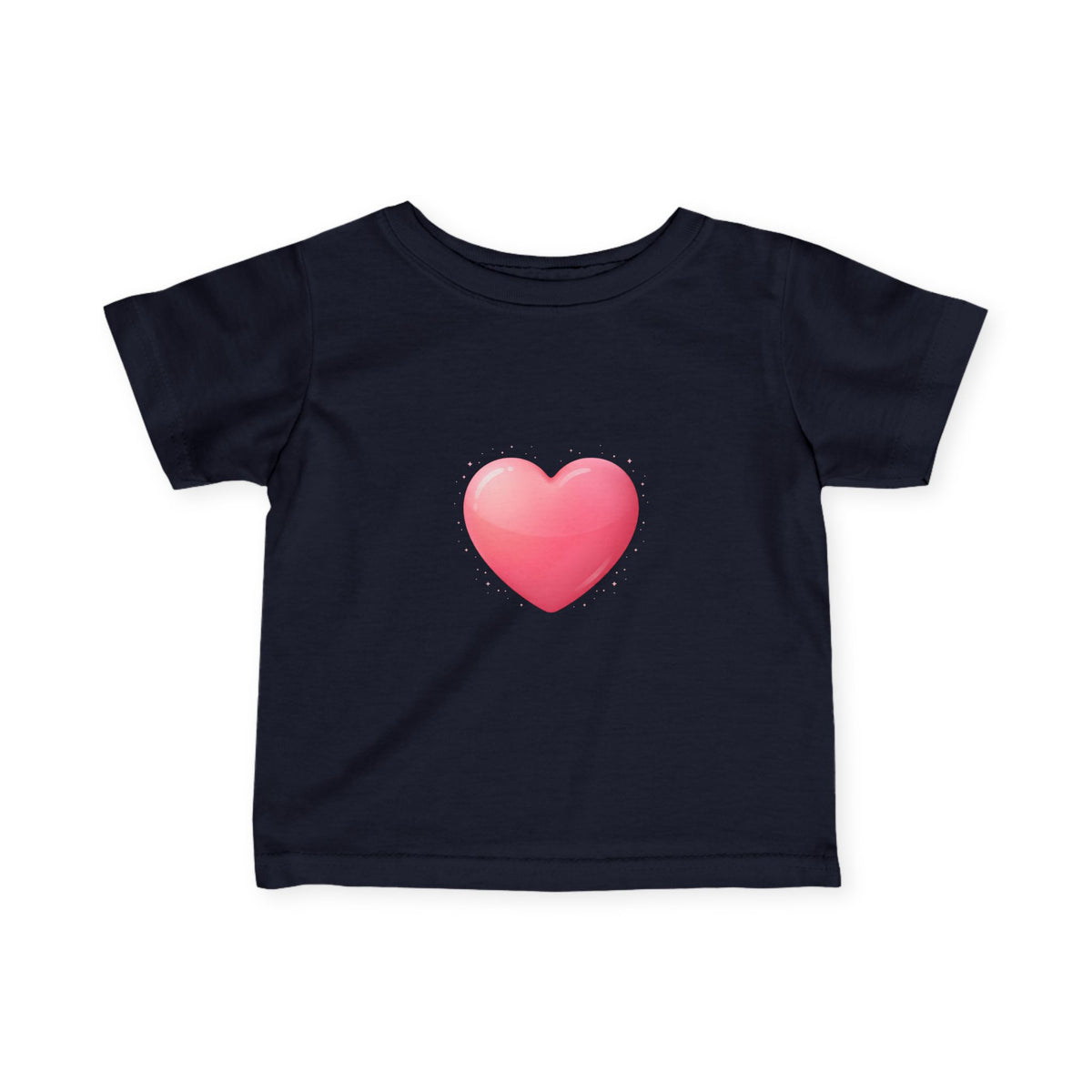 Infant Tee — Pink Heart Graphic Baby Shirt (Love Emoji)