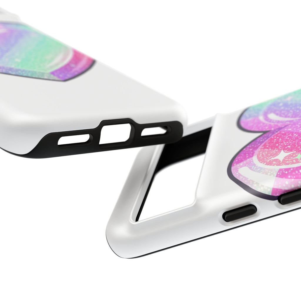 Pastel Glitter Heart Tough Phone Case — Cute Protective Phone Cover