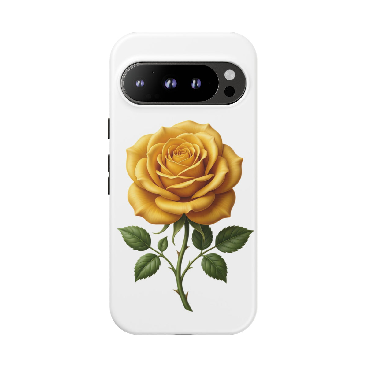 Yellow Rose Phone Case — Vintage Floral Tough Protective Cover
