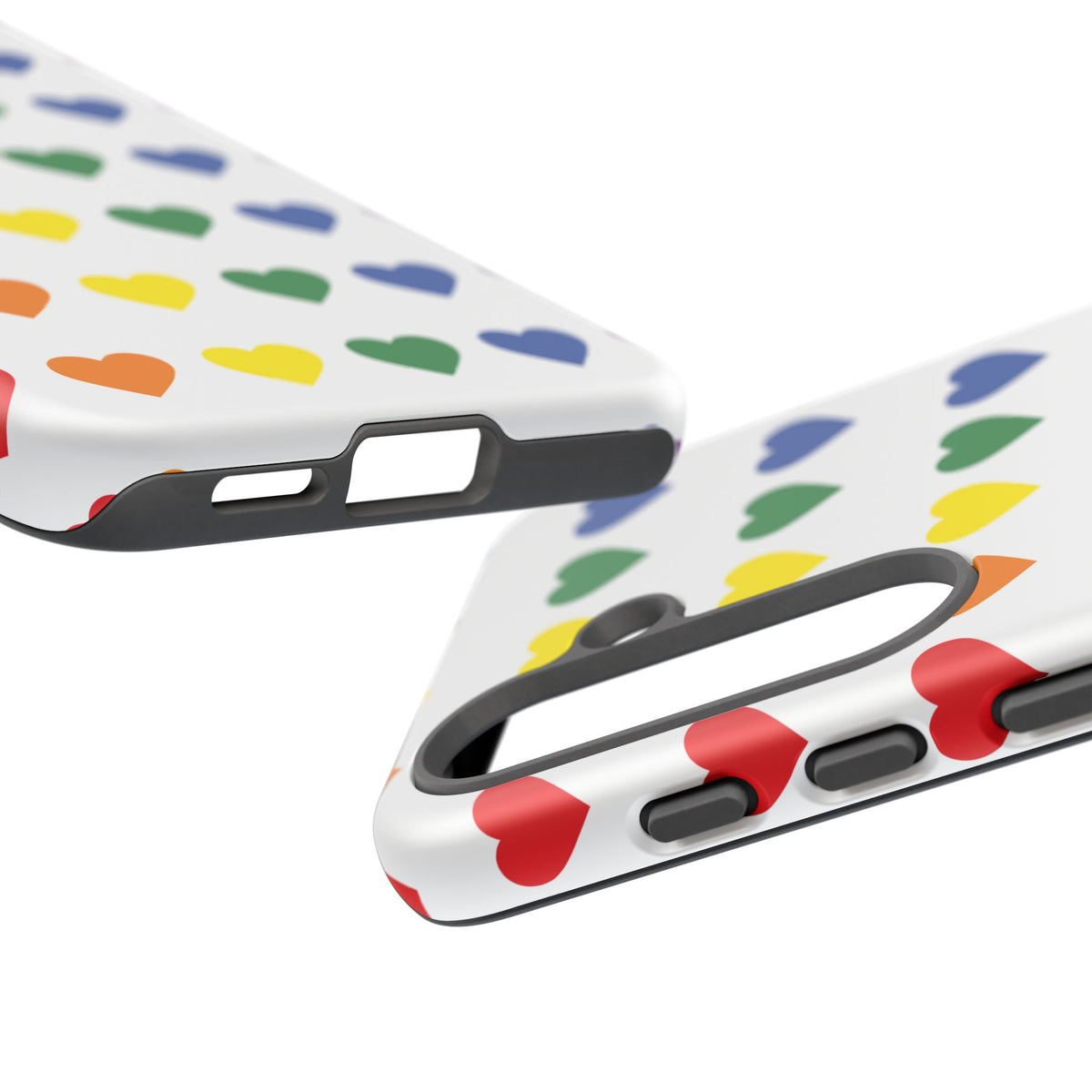 Rainbow Heart Tough Phone Case — Pride Pattern Protective Cover