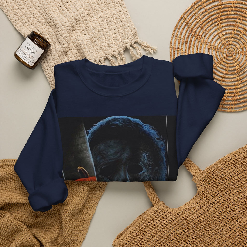 Halloween Thriller Crewneck Sweatshirt — Michael Myers & Jack-O'-Lantern Graphic