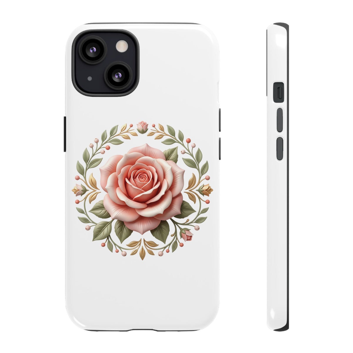 Floral Rose Wreath Tough Phone Case