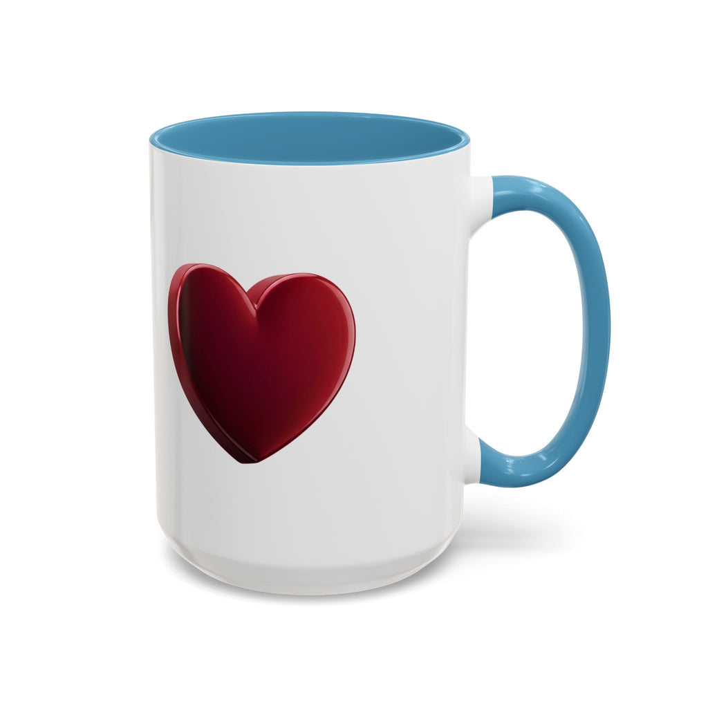 Heart Accent Coffee Mug – Red 3D Heart Design, Valentine’s Day Gift
