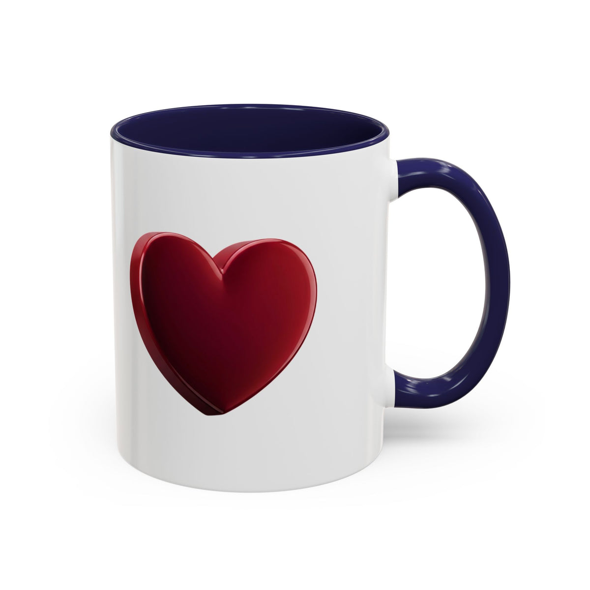 Heart Accent Coffee Mug – Red 3D Heart Design, Valentine’s Day Gift