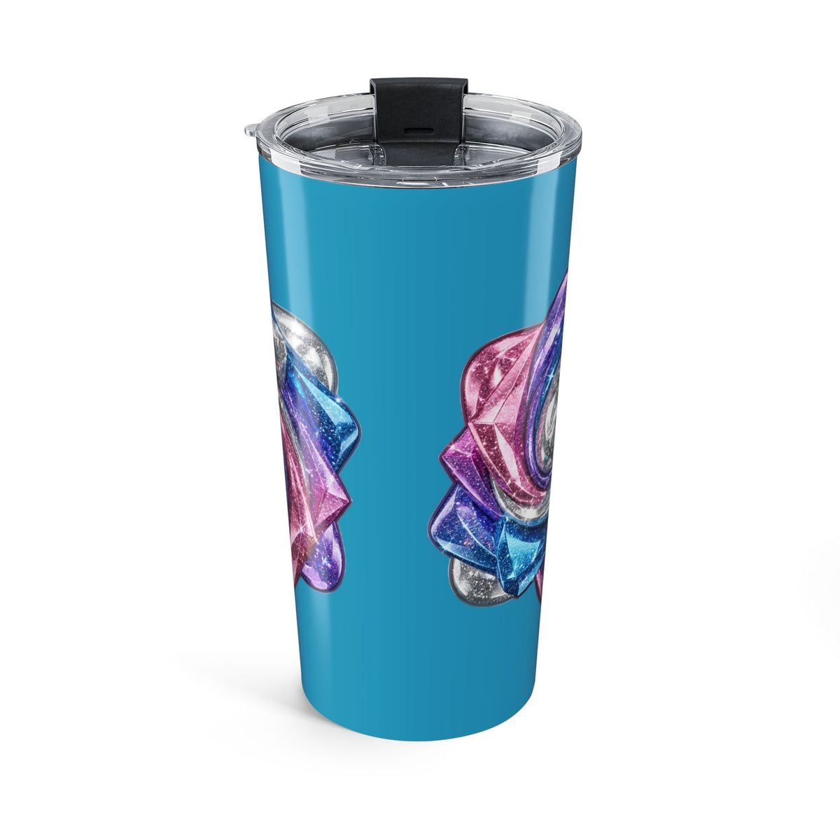 20oz Insulated Tumbler Turquoise — Colorful Galaxy Rose Stainless Travel Cup