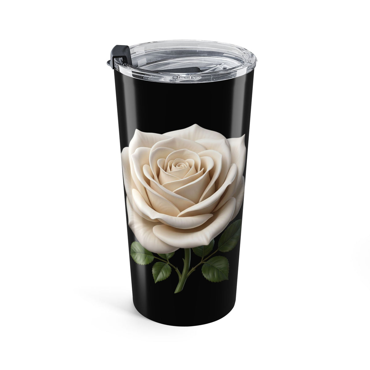 White Rose Black Tumbler 20oz