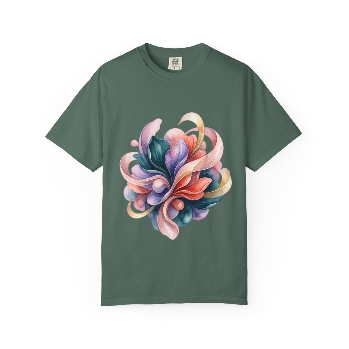 T-Shirt — Colorful Abstract Floral Swirl Graphic Tee