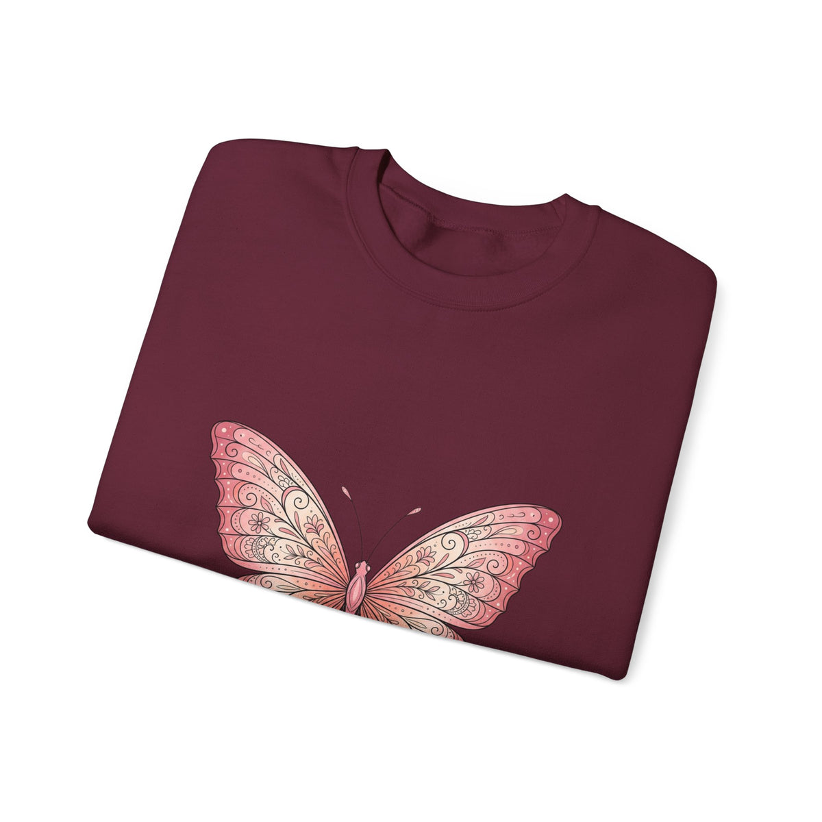 Pink Watercolor Butterfly Crewneck Sweatshirt